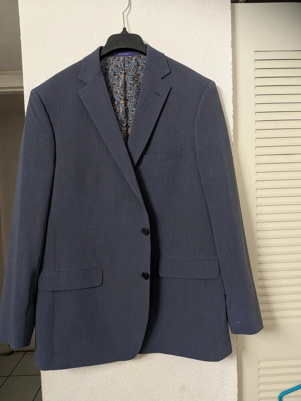 Alan Flusser Men's Navy Sport Coat with Paisley Lining